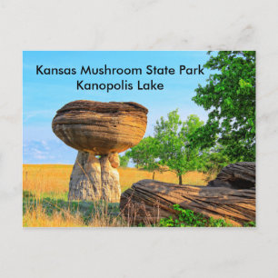 Kansas Mushroom Staat Park Kanopolis POST CARD Postkarte