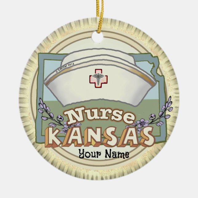 Kansas Nurse Keramik Ornament (Vorne)