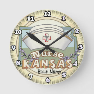 Kansas Nurse Runde Wanduhr