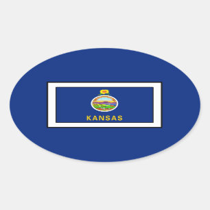 Kansas Ovaler Aufkleber