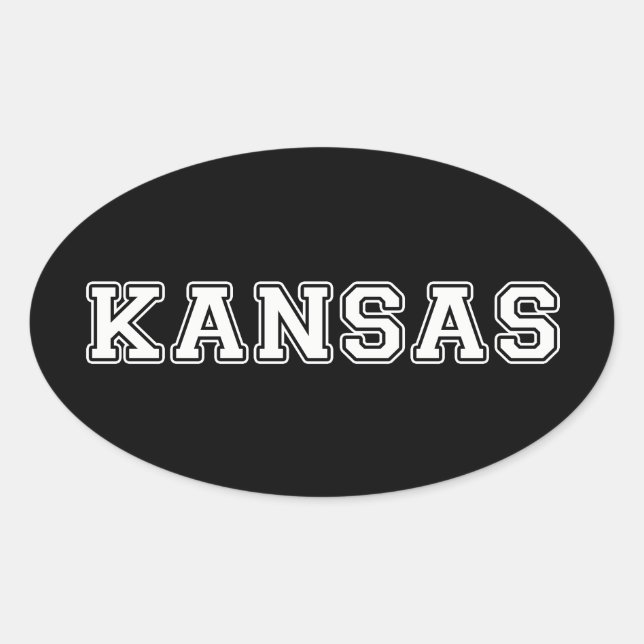 Kansas Ovaler Aufkleber (Vorderseite)