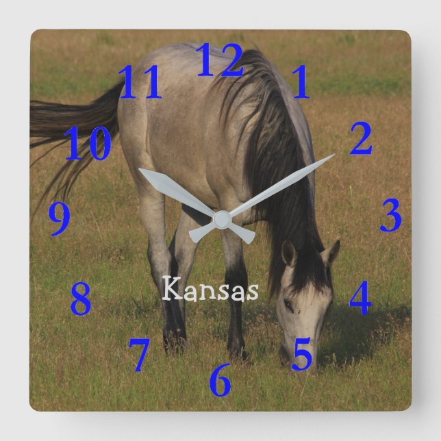 Kansas Pferd im Wald Uhr (Vorderseite)