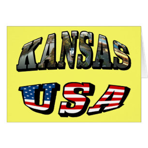 Kansas Picture und USA Flag Schriftart