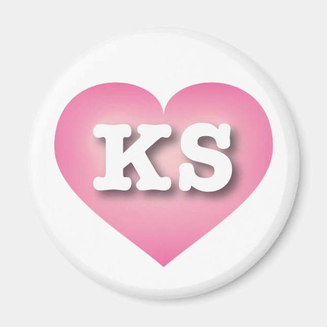 Kansas Pink Fade Heart - I Liebe KS Magnet (Vorne)