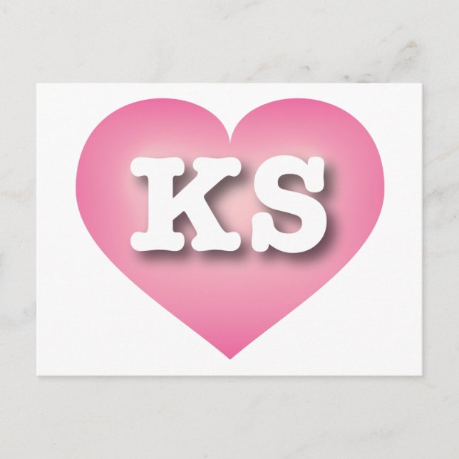 Kansas Pink Fade Heart - I Liebe KS Postkarte (Vorderseite)