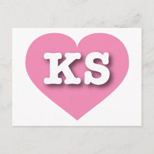 Kansas Pink Heart - I Liebe KS Postkarte