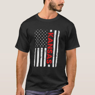 Kansas Pride Retro Vintag alte amerikanische Flagg T-Shirt
