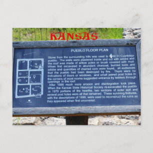 Kansas Pueblo Floor Sign Post Card Postkarte