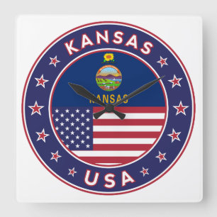 Kansas Quadratische Wanduhr
