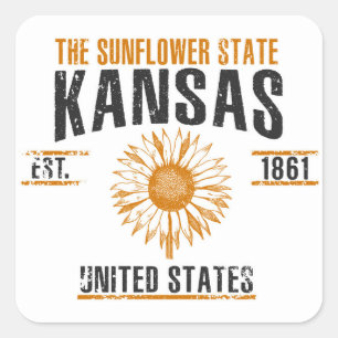 Kansas Quadratischer Aufkleber