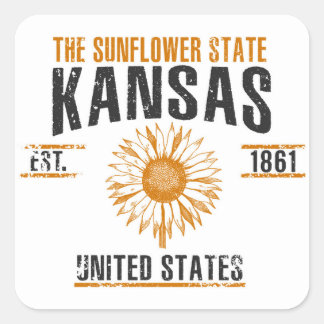Kansas Quadratischer Aufkleber
