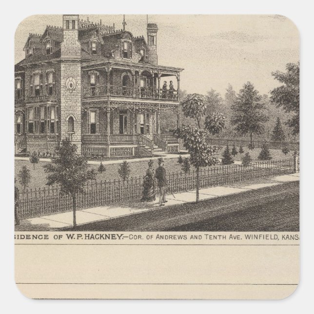 Kansas Quadratischer Aufkleber (Vorderseite)