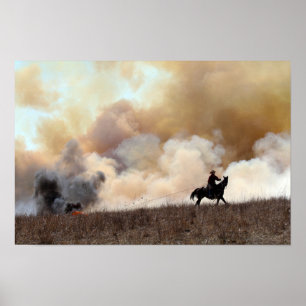 Kansas-Rancher startet einen kontrollierten Prärie Poster