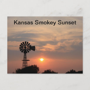 Kansas rauchiger Sonnenuntergang Postkarte