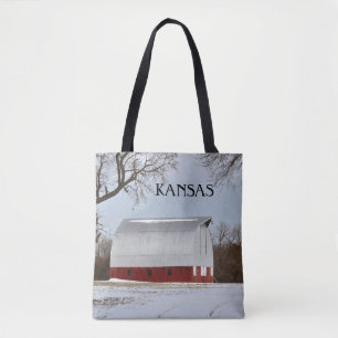 Kansas Red Barn and Snow