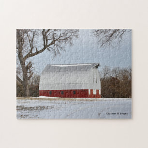 Kansas Red Barn and Snow Puzzle