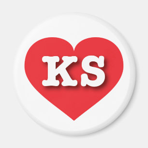 Kansas Red Heart - I Liebe KS Magnet