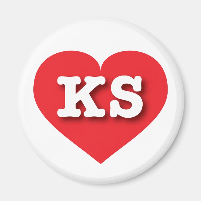 Kansas Red Heart - I Liebe KS Magnet (Vorne)