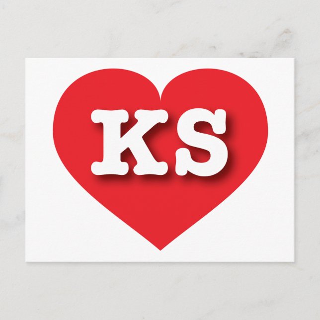 Kansas Red Heart - I Liebe KS Postkarte (Vorderseite)