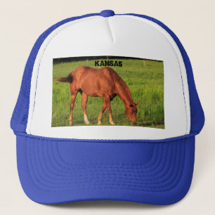 Kansas Red Horse Truckers Hat Truckerkappe