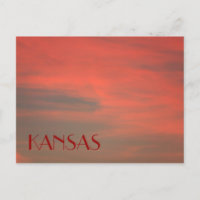 KANSAS Red Sky Postcard