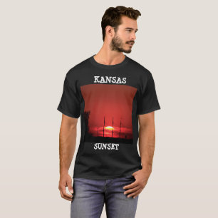 Kansas Red Sunset Mens T - Shirt
