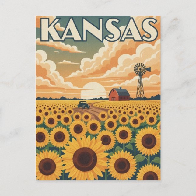 Kansas Reise Postkarte (Vorderseite)