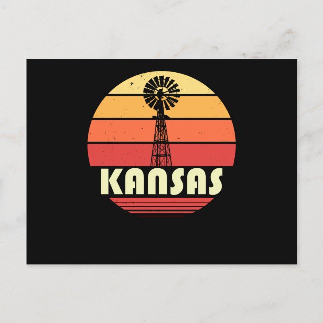 Kansas Retro Postkarte (Vorderseite)