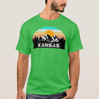 Kansas Retro Vintage Sonnenuntergang Berg Kansas L T-Shirt
