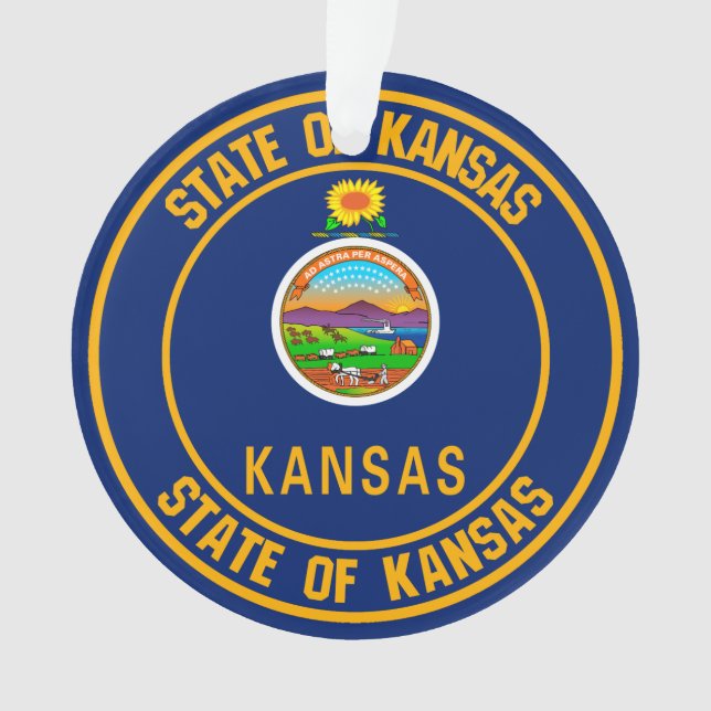 Kansas Round Emblem Ornament (Vorderseite)