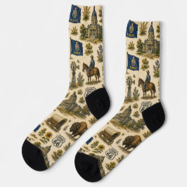 Kansas Route 66 Prairie Bison Roadtrip-Stimmung Socken