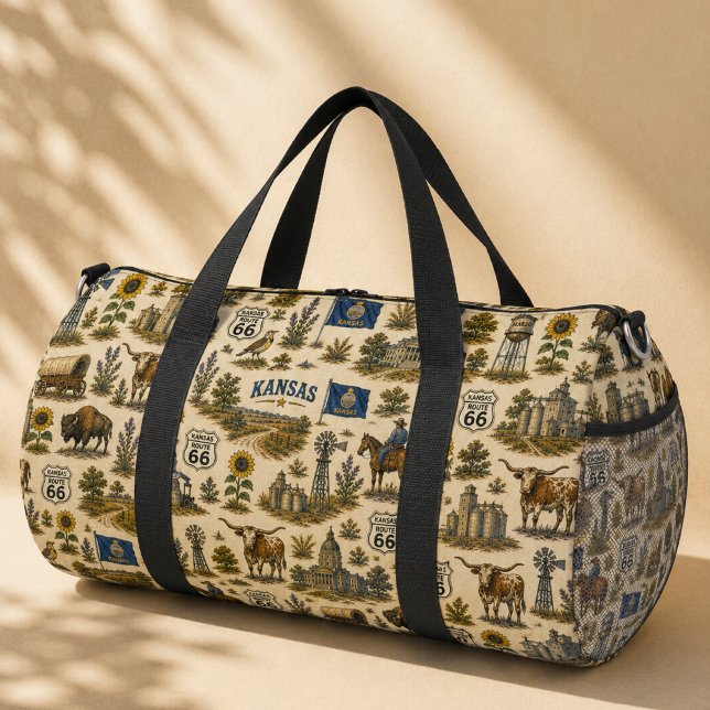 Kansas Route 66 Wochenend-Prärie Duffle Bag (Von Creator hochgeladen)