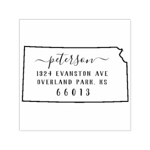 Kansas Rücksendeadresse Briefmarke Selbstfarbig Permastempel