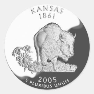 Kansas Runder Aufkleber