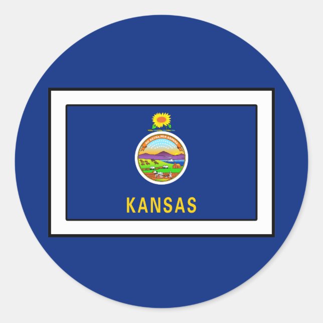 Kansas Runder Aufkleber (Vorderseite)
