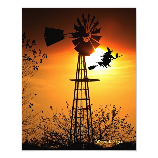 Kansas Schönheit mit Sonnenuntergang mit Wolken. Fotodruck (Vorne)