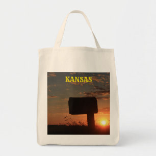 Kansas Silhouette Sunset Mail Box Toag Tragetasche