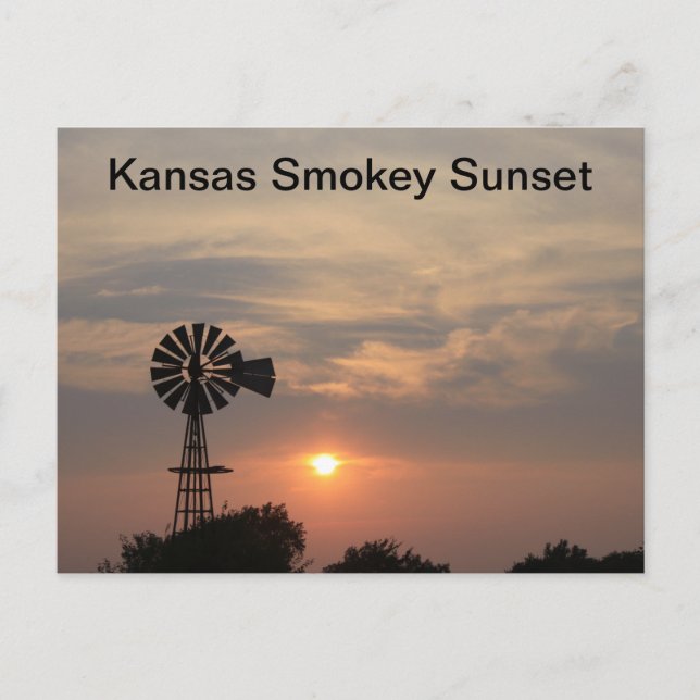 Kansas Smokey Sunset Postkarte (Vorderseite)