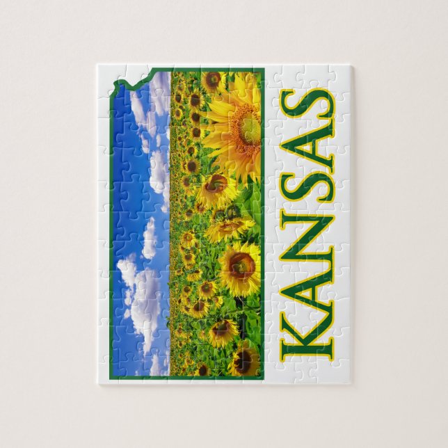 Kansas Sonnenblume Himmel Puzzle (Vertikal)