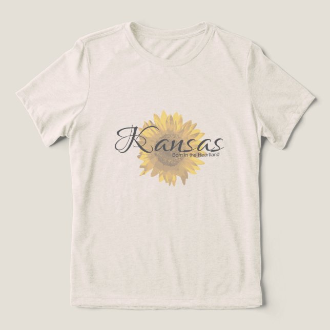 Kansas-Sonnenblume Tri-Blend Shirt (Design Vorderseite)