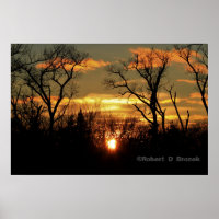 Kansas Sonnenuntergang mit Baumwoll-Silhouette, Wo