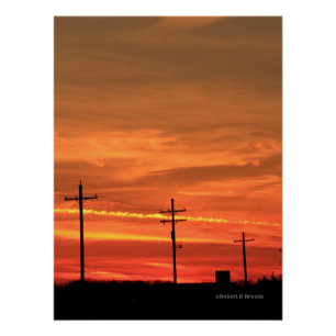 Kansas Sonnenuntergang mit bunten Wolken Poster/Fo Poster