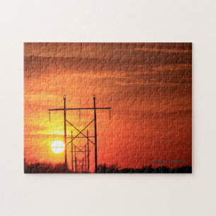 Kansas Sonnenuntergang mit Power Linien Puzzle