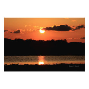 Kansas-Sonnenuntergang mit Reflexion Foto-Drucken Fotodruck
