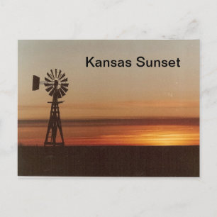 Kansas Sonnenuntergang Postkarte