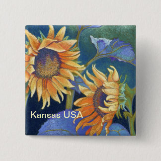 Kansas sonnt Sonnenblumen USA Button