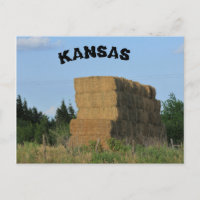 Kansas Square Hay Bales Post Card