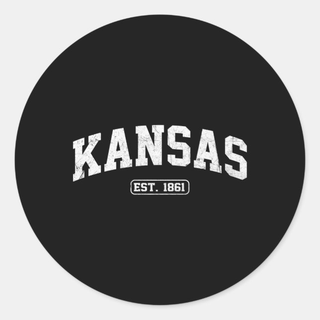 Kansas Staat Athletic Style Runder Aufkleber (Vorderseite)