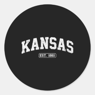 Kansas Staat Athletic Style Runder Aufkleber