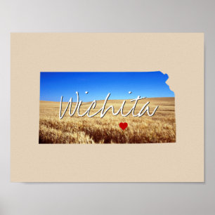 Kansas Staat Foto Einfügen und Ortsname Poster